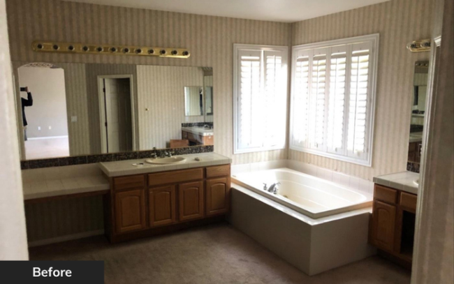 Bathroom before renovation by Wedgewood Homes