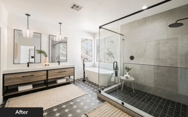 Bathroom after renovation by Wedgewood Homes