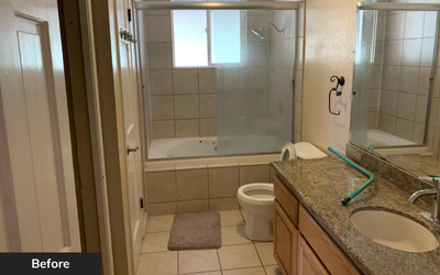 Bathroom before renovation by Wedgewood Homes