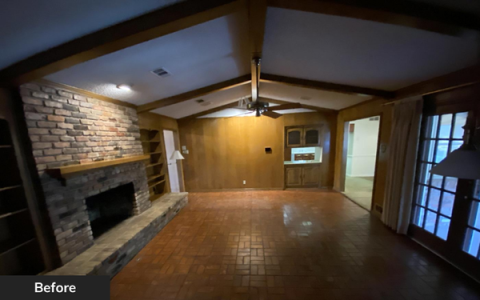 Living room before renovation by Wedgewood Homes