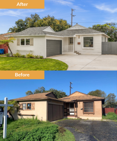 House before and after renovation by Wedgewood Homes