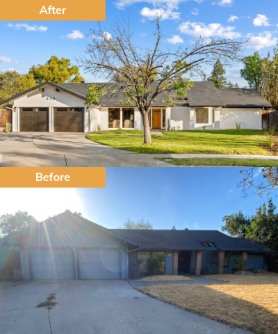 House before and after renovation by Wedgewood Homes